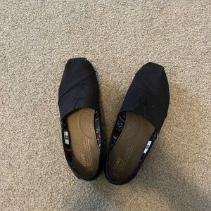 TOMS Classic Black Canvas Slip-Ons